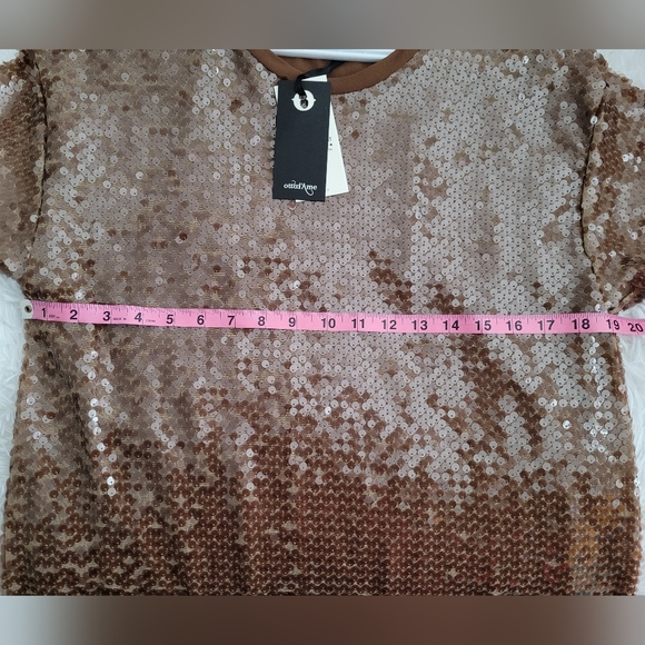 ottod'ame brown sequin tshirt dress size 10 - Picture 5 of 9